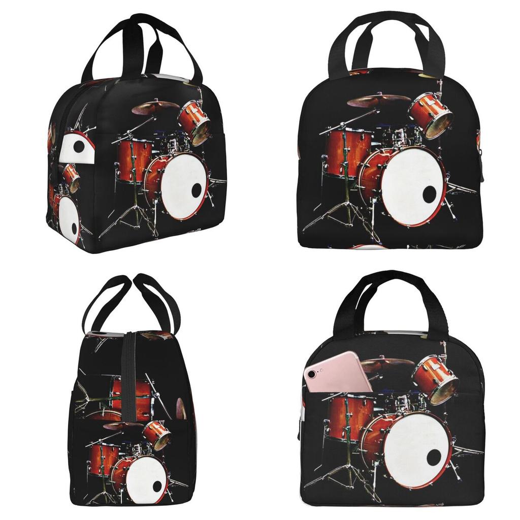 Drum Kit Insulated Lunch Bag for Women Office Cooler Thermal Food Box Tote Portable Lunch Boxes Container