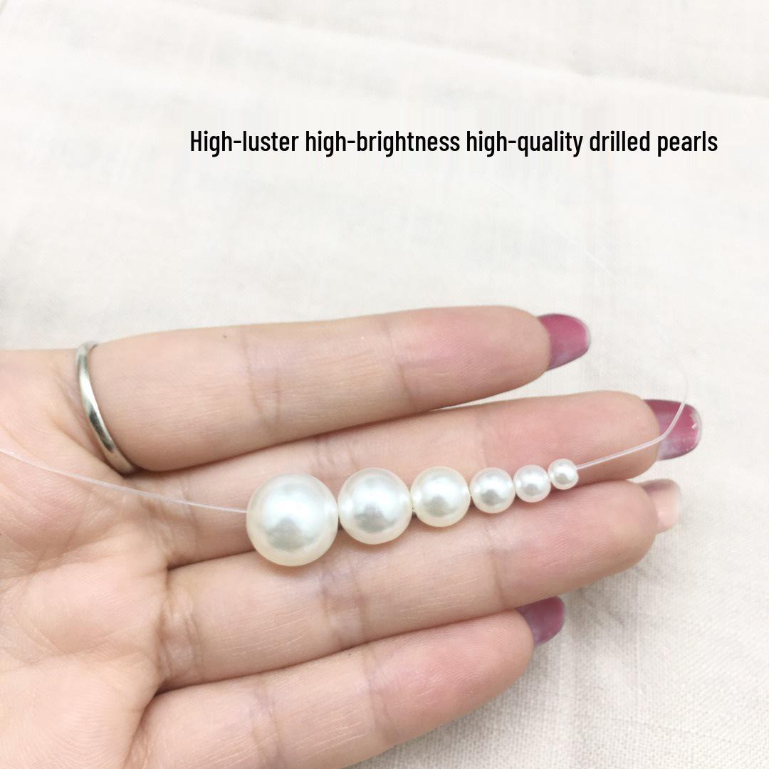 

Переливающиеся жемчужины русалки: Варианты без отверстий и с отверстиями для изготовления украшений своими руками, чехлов для телефонов, нейл-арта, свадеб Diameter 5MM