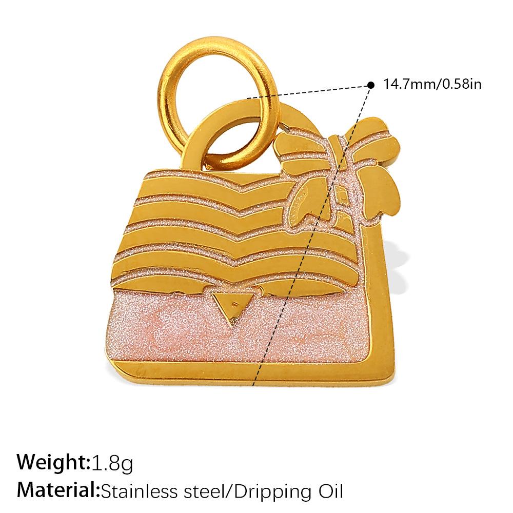 European and American Versatile Creative Color Bag Pendant, Stainless Steel Dripping Oil DIY Bracelet Necklace Accessories