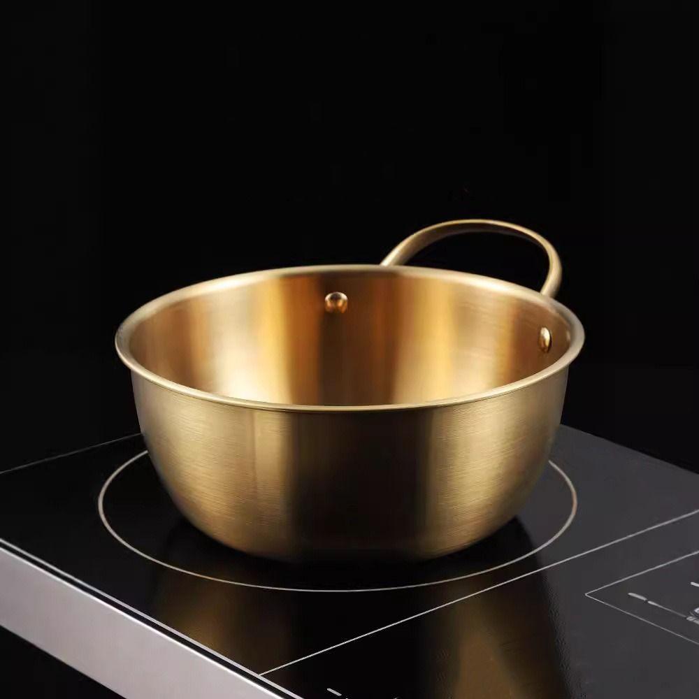 Thickened Noodles Bowl Stainless Steel Fruit Salad Bowls Multi-purpose Mixing Pot  Cooking