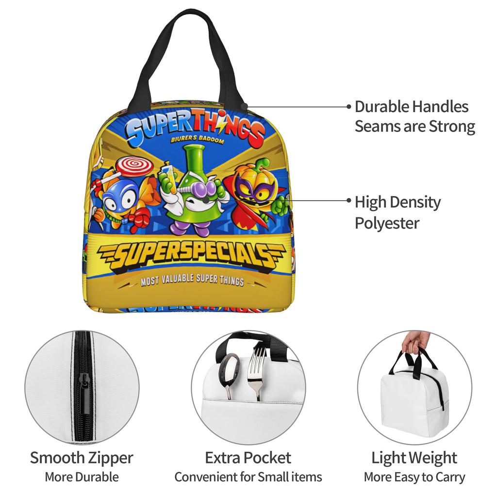 Custom S-Super Z-Zings Cartoon Insulated Lunch Bag for Camping Travel Game Waterproof Thermal Cooler Lunch Box Women Men