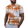 Erfrischendes Kokospalmenmuster 3D digital bedrucktes bequemes Herren-Poloshirt