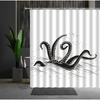 Funny Sea Monster Octopus Shower Curtain Marine Organism Tentacle Black And White Style Bath Curtains Bathroom Decor Fabric Hook