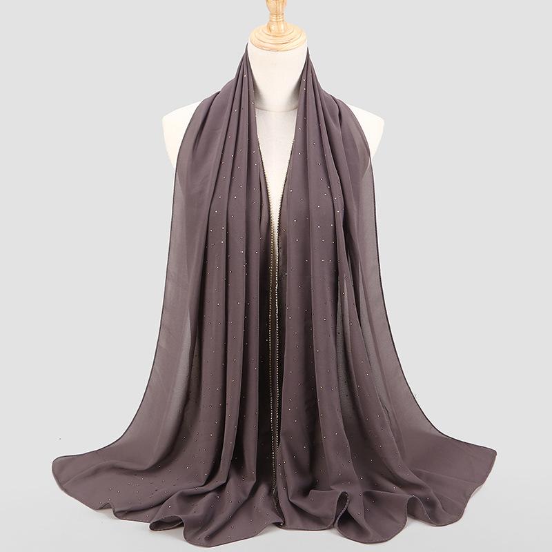 Chiffon Diamond Hijab Femme Musulman Women Sparkly Glitter Beach Wrap Silk Scarf Shawls Bandana Muffler Scarves Bufandas Mujer