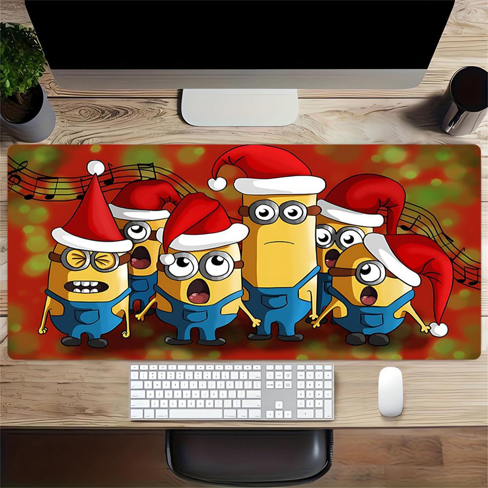 Christmas Minions Large Gaming Mouse Pad Nonslip Rubber Base Waterproof Desk Mat For Office Pc Laptop