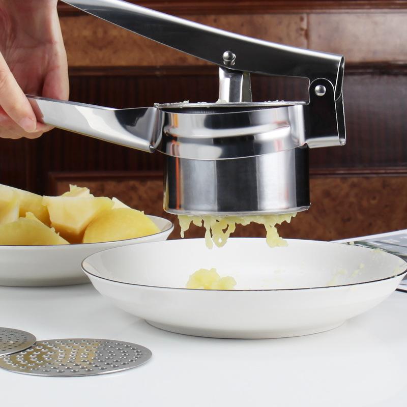 Garlic Puree Stainless Steel Manual Three-in-one Potato Puree Press Three-mesh Potato Puree Press Juice Press Garlic Press