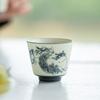 Blue-and-white Ceramic Teacup Featuring Adorable Kittens Charming Personal Tea Cup Premium Gongfu Tea Set