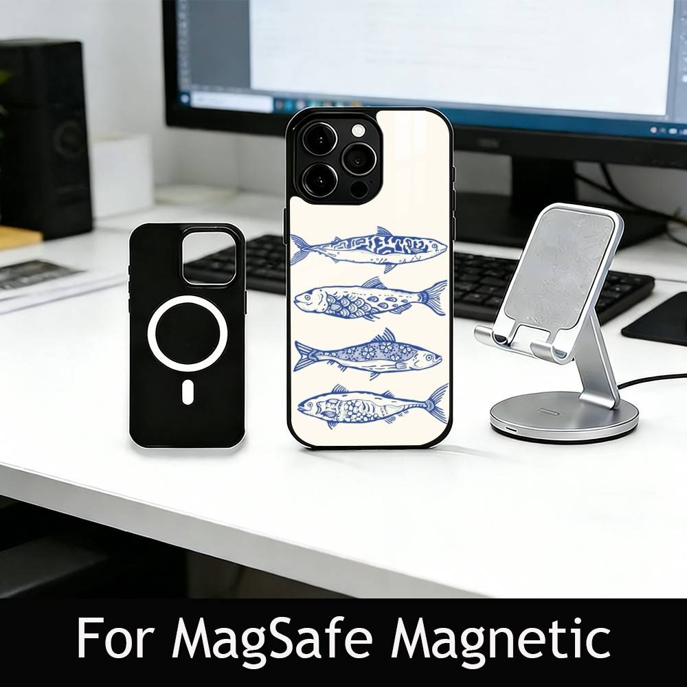 S-Sardines F-Fish Art Phone Case For iPhone17,16,15,14,13,12,11 Plus,Pro Magnetic with Magsafe Wireless Charging
