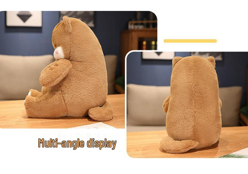 Sleepy Cat Plush Doll - Cute Squinting Cat Toy, Perfect Gift for Girlfriend