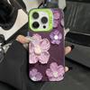 Luxury Oil Painting Flower Electroplate Silver IMD Case For iPhone14 15 11 12 13 Pro Max 7 8 Plus X XR Shockproof Hard Cover
