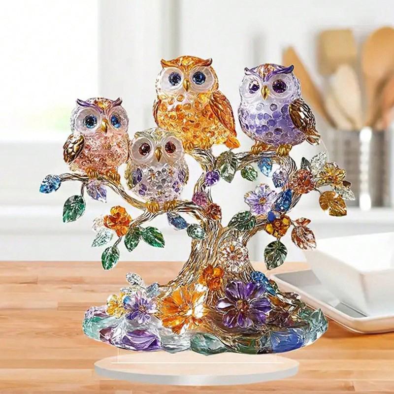 1 pezzo Decorazione festiva da scrivania Statua di gufo piatta 2D a tema anime Regalo di Natale da collezione Perfetto come ornamento e decorazione