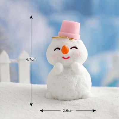 Cute DIY Desktop Snowman Bunny Snow Scene Rabbit Figurine Miniature Micro Landscaping