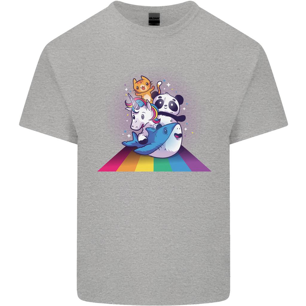 Mystical Panda Bear Unicorn Cat and Shark Unisexs Light Cotton TShirt