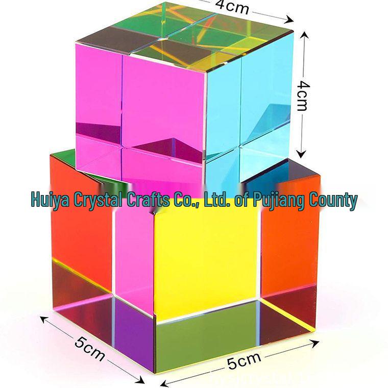 K9 Colored Crystal Prism Pyramid Cube Desktop Toy Ornament