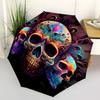 1 Stück Bunter Totenkopf Kunstwerk Regenschirm mit Kunststoffgriff, Geeignet für alle Jahreszeiten Umbrellaptys26009