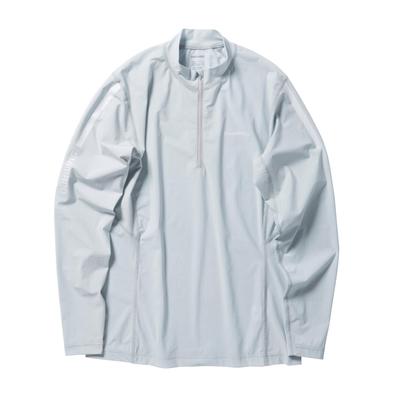 Vodotěsné tričko s polovičním zipem, dlouhý rukáv, světle šedé, 2XL SH-040X
