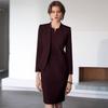 Red Angora Sleeveless Dress Suit: Slimming Professional Ladies Workwear for Spring & Autumn