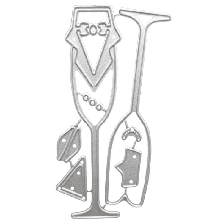 

Wine Glasses Metal Cutting Dies Embossing Template Stencil Scrapbooking for Card 1