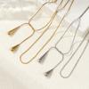 1 Piece Concise Snake Chain Knot Drop Necklace Stainless Steel Dainty Long Chain Necklace For Women Jewelry  Birthday Gift 80cm