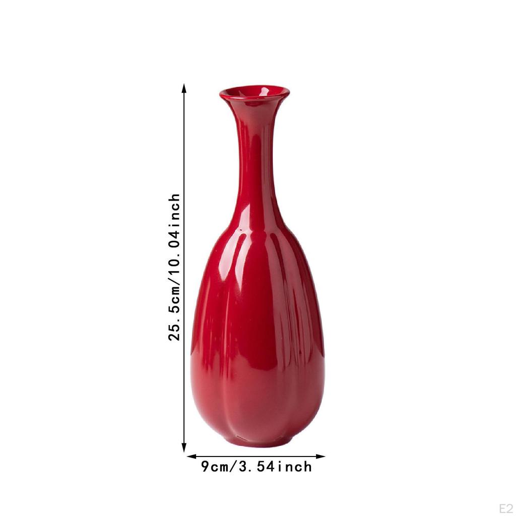 Ceramiczny wazonik na pąki w kolorze czerwonym do ekspozycji kwiatowych, do domu i biura