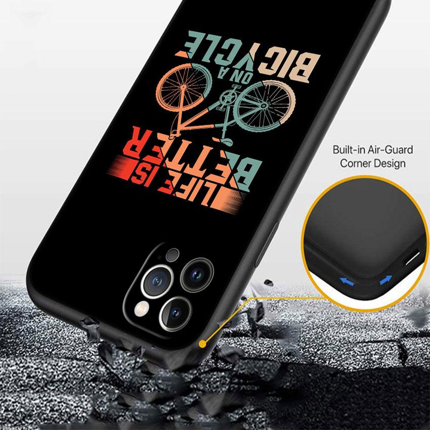 LO28 Cycling Bicycle Soft Shell Phone Case for iPhone SE X XS XR 11 16E 17 Pro Max Air 8 7 6 6s Plus