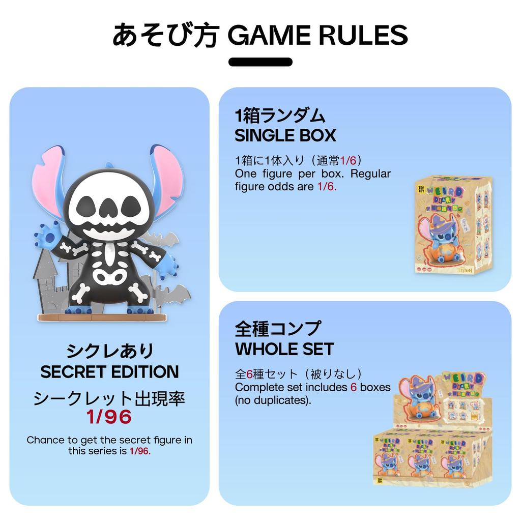 TOP TOY Disney Stitch's Mischievous Diary Series [Assorted Box of 6] Gachapon Blind Box Figures Soft Vinyl PVC Premium Toy Birthday Gift Stitch