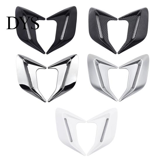No Drill Car Decoration Shark Gill Side Vent Decals ABS Chrome Fender Trim Self-Adhesive Stick-On Sticker Exterior Hood Ornament Sporty Fit