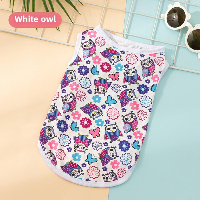 Puppy Dog Cat Clothes Cartoon Autumn Cute Vest, Comfortable Print Vest