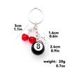 Punk Hiphop Black Dice Keychain Vintage No.8 Billiard Lucky Pendant Cool Y2K Accessory for Streetwear Fans Daily Wear