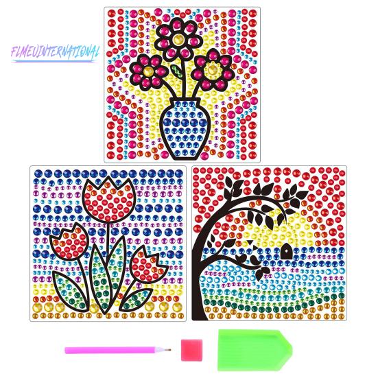 1 Set Diamant-Malerei-Aufkleber-Set, Cartoon-Frucht-Blumen-Muster, Strass-Aufkleber, Kunsthandwerk für Kinder und Erwachsene