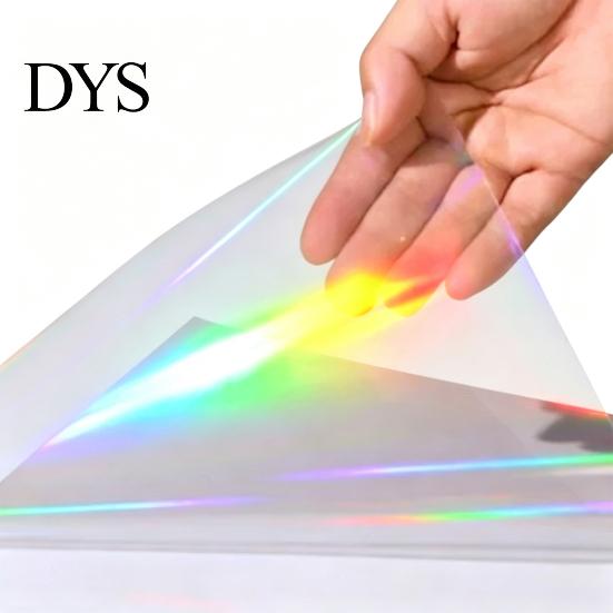 Rainbow Shimmer Laminating Roll 2PCS Holographic Film, with Shimmering Effect, Waterproof Sheets Scratch-Proof Precoated for Cards And DIY Projects