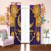 2PCS Ramadan auspicious (Lantern - Moon) prayer Ramadan printed curtain polyester material suitable for bedroom living room,