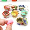 Engraçado Japonês Miniatura Chaveiro Sorvete Casquinha Lenta Recuperação Pingente Comida Criativa Brincar Sabores Pudim Chaveiro Corrente