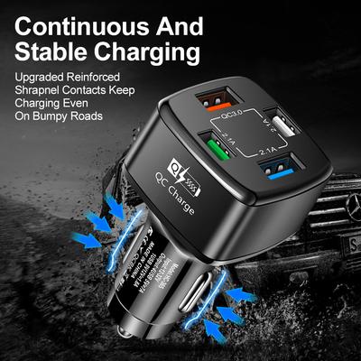 20w 4 Ports USB Auto Ladegerät Schnellladung Pd Schnellladung Typ C Auto Telefon Ladegerät Adapter für Iphone 13 12 Samsung