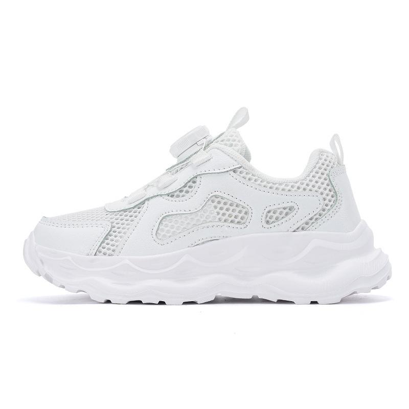 Boys' new mesh medium and older children's light casual sports shoes Girls' rotating buckle casual school casual shoes