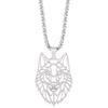 Wolf-Anhänger, Polygonaler Stil, Modetrend, Edelstahl-Anhänger-Halskette