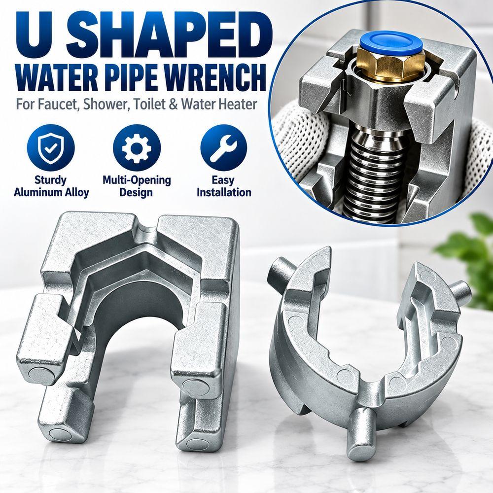 U Shaped Plumbing Spanner Aluminum Alloy Inlet Hose Wrench  Water Heater Maintenance
