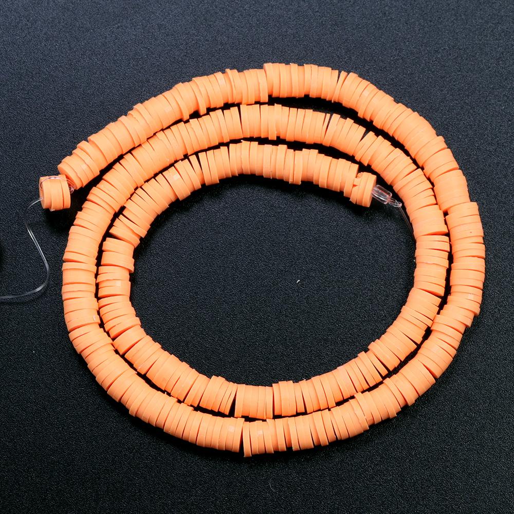 1 Strang 6mm Mehrfarbige Polymer Clay Perlen Flach Rund Handgemacht Lose Abstandene Perlen Für Schmuckherstellung DIY Armband Ohrringe Basteln