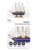 24cm Wooden Sailboat Model Mediterranean Decor