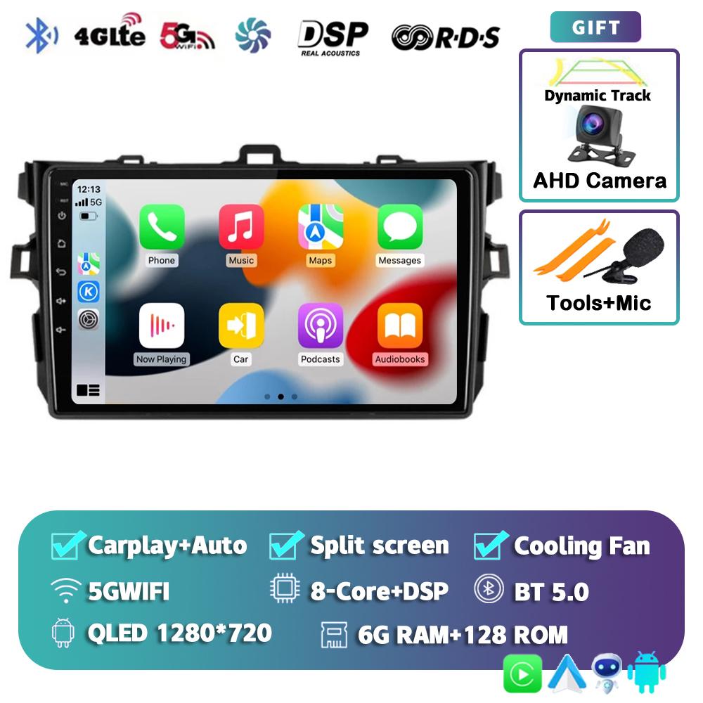 Android 14 Carplay 2din Car Radio For Toyota Corolla E140/150 2007 2008 2009 2010 2011 2012 2013 4G GPS Multimedia Player Stereo