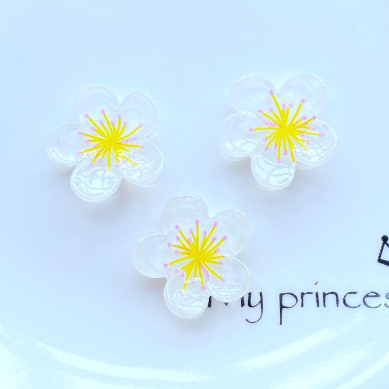 10Pcs New Cute Mini Luminous Transparent Lotus Flat back Resin Cabochons Scrapbooking DIY Jewelry Craft Decoration Accessorie