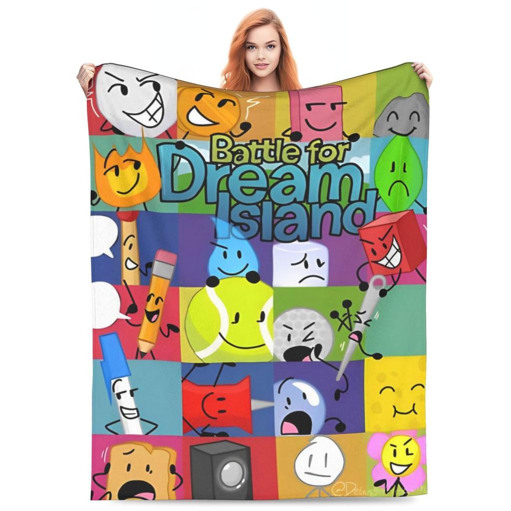 BFDI Inanimate Insanity Alle Charaktere Cartoon-Decke Battle for Dream Island Decke Bettwäsche Büro Weiche Schlafzimmer-Steppdecke
