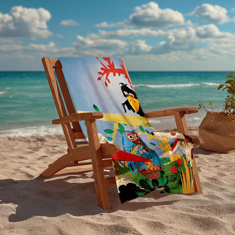 Ultra-Soft Beach Towel with de fabeltjeskrant Theme,Ideal for Pool - Camping, Diving - Perfect Travel Essential, Vibrant Beach Towel.