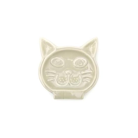 KIKKERLAND Cat Spoon Rest CU367 Cat Design Spoon Rest Kitchen Counter Cooking Mess Prevention Tray Key Coin Holder Ceramic