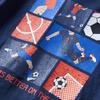 T-shirt enfants à manches longues imprimé match de football bleu marine 92-104-116-128-140