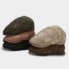 European and American Tie-dye Leather Forward Hat Women's Autumn New Face Small Beret Men's Retro Can Wear Caps Before and After