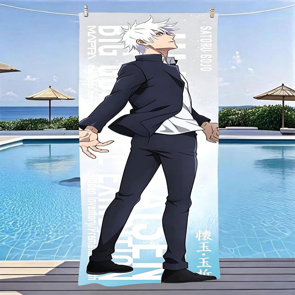 1pc Jujutsu Kaisen Beach Towel Japanese Anime Microfiber Quick Dry Soft Skin Friendly Gym Sports Towel Fashion Beach Accessories