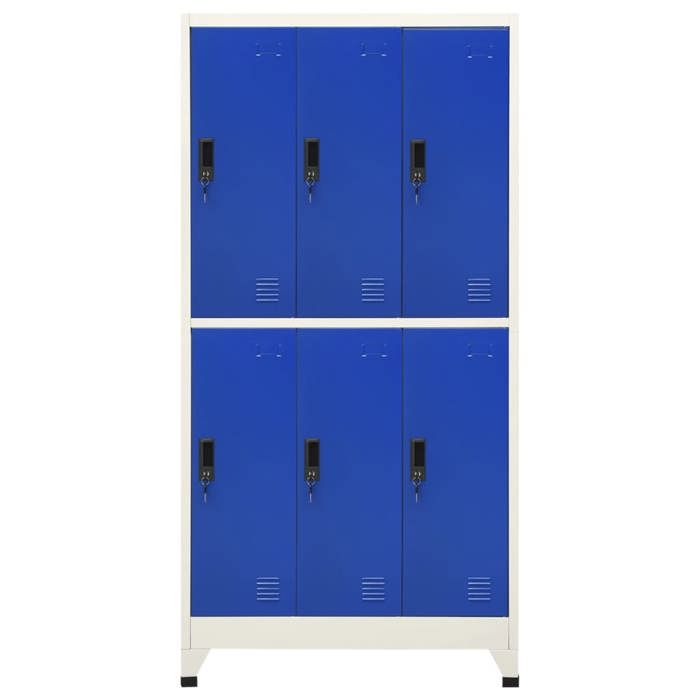 VidaXL Locker Cabinet Grey and Blue 90x45x180 Cm Steel 339802