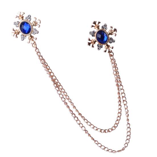 Suit Brooch for Men & Women Double Staggered Metal Hanging