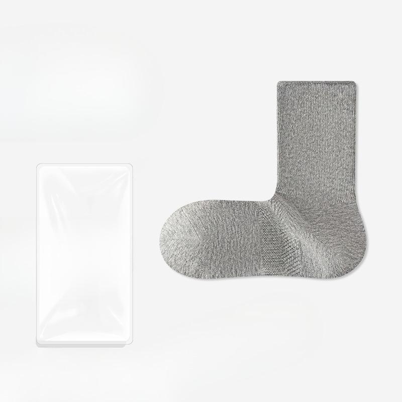 Female Autumn and Winter Pure Color 10A Antibacterial Deodorant Anti Paging Elastic Boneless Tube Stack Socks